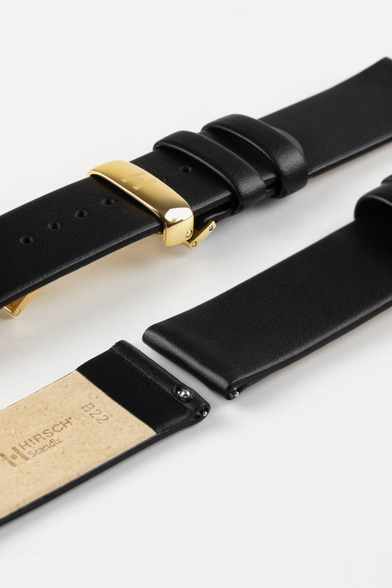 Hirsch SCANDIC Calf Leather Watch Strap in BLACK - Image 10