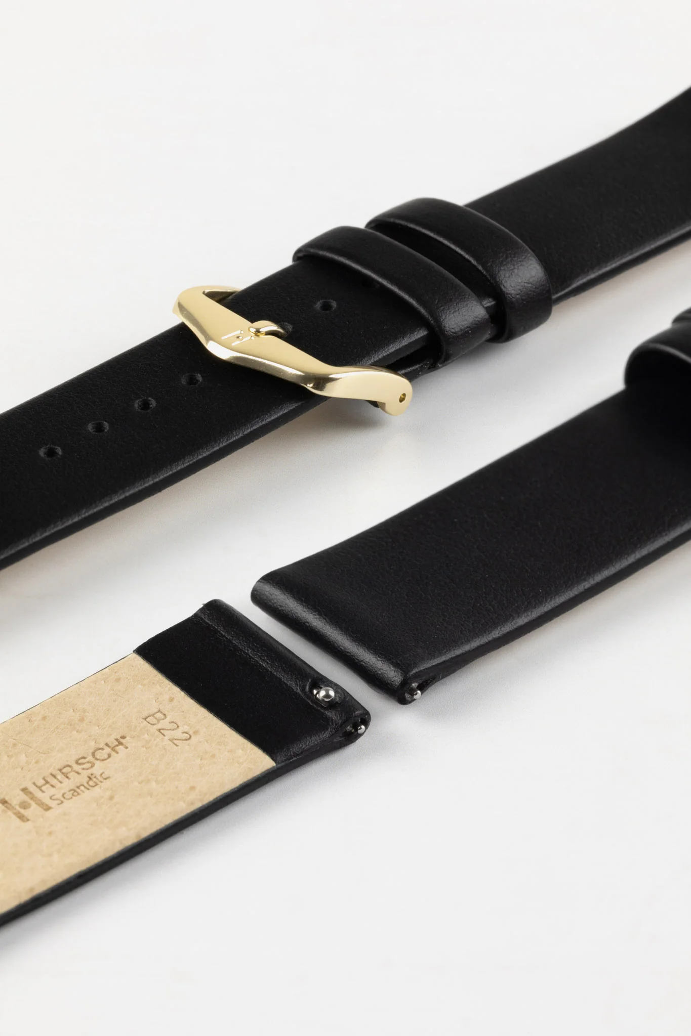 Hirsch SCANDIC Calf Leather Watch Strap in BLACK - Image 8