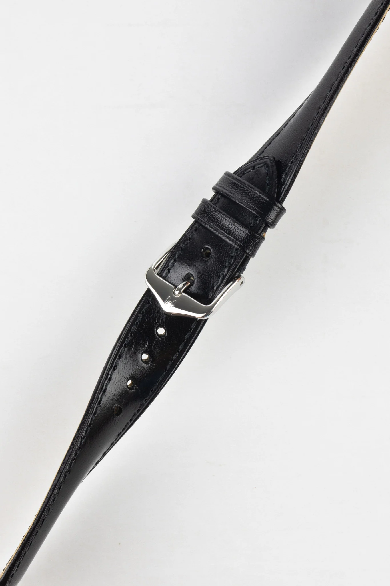 Hirsch SIENA Tuscan Leather Watch Strap in BLACK - Image 5