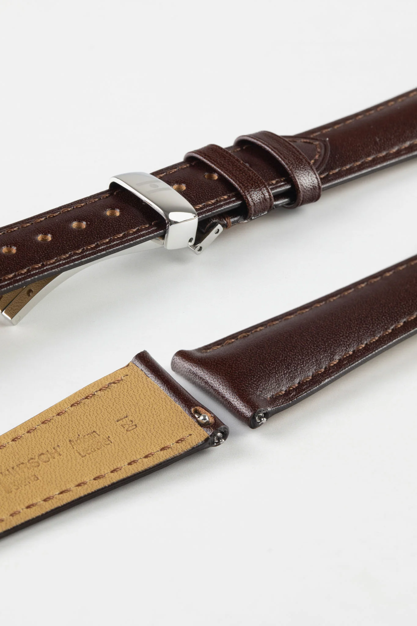 Hirsch SIENA Tuscan Leather Watch Strap in BROWN - Image 10