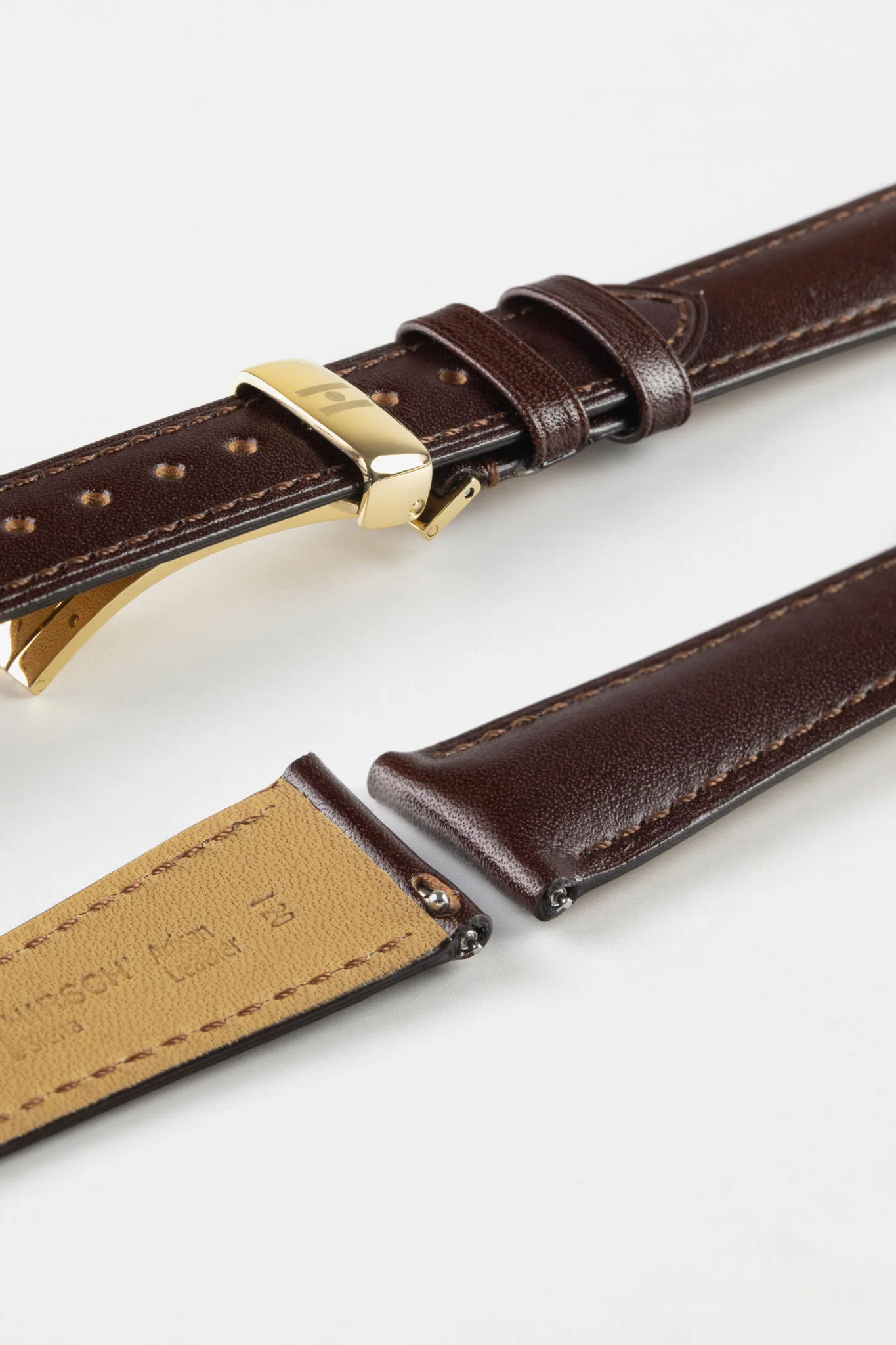 Hirsch SIENA Tuscan Leather Watch Strap in BROWN - Image 11