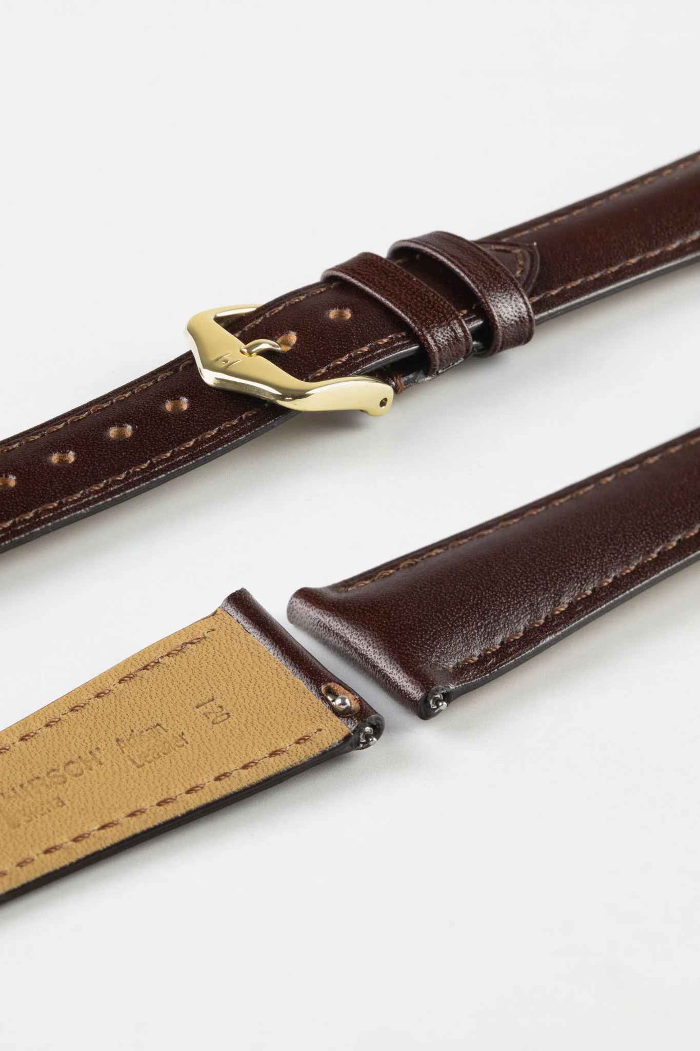 Hirsch SIENA Tuscan Leather Watch Strap in BROWN - Image 8