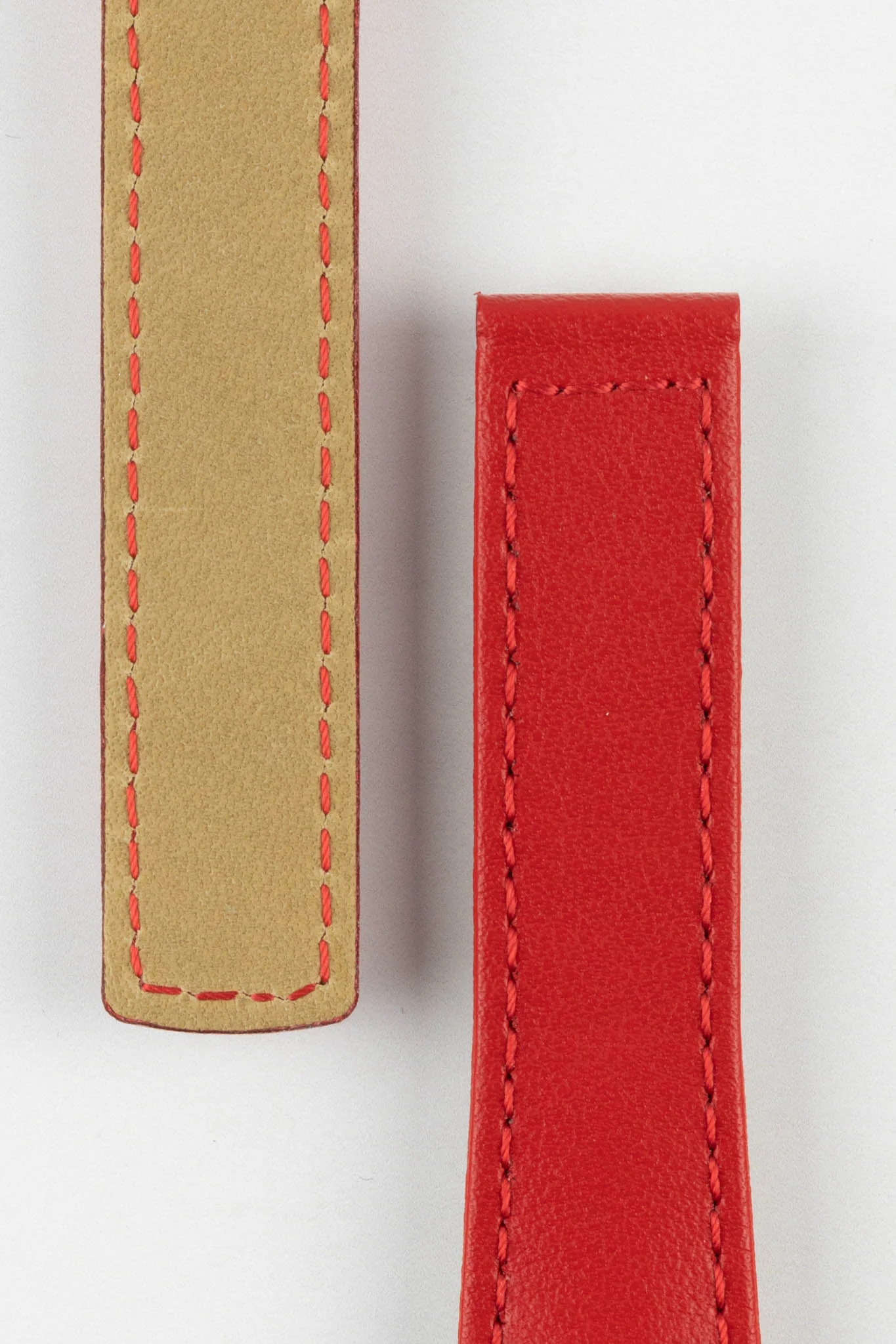 Hirsch SPEED Calfskin Deployment Watch Strap in RED - Image 3
