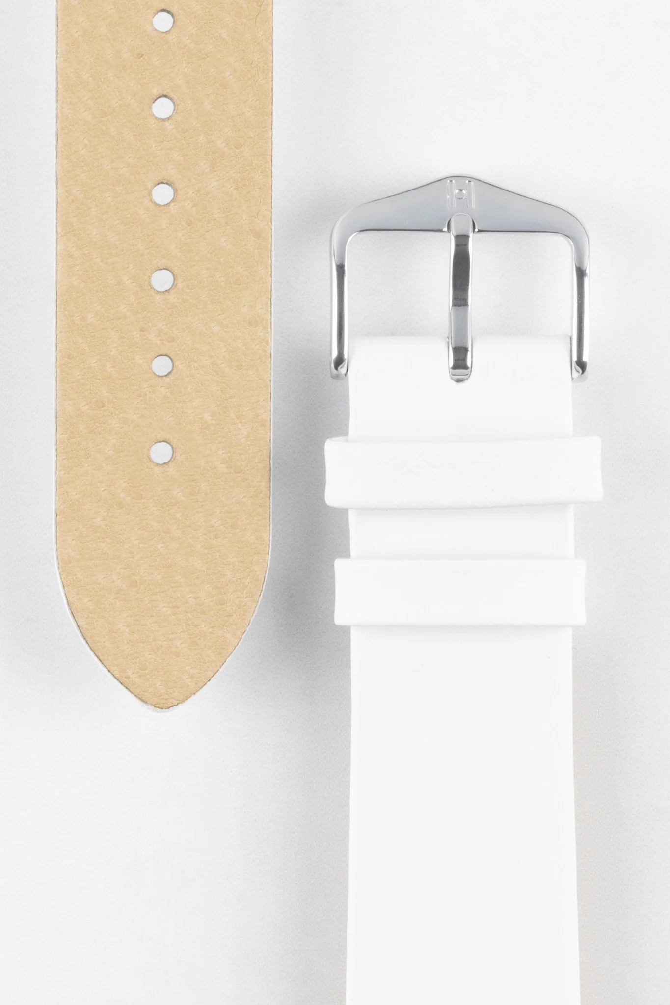 Hirsch TORONTO Quick-Release Fine-Grained Leather Watch Strap in WHITE - Image 3