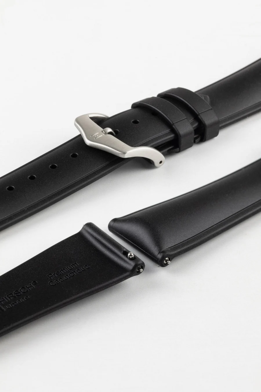 Hirsch URBANE Natural Rubber Watch Strap in BLACK - Image 10