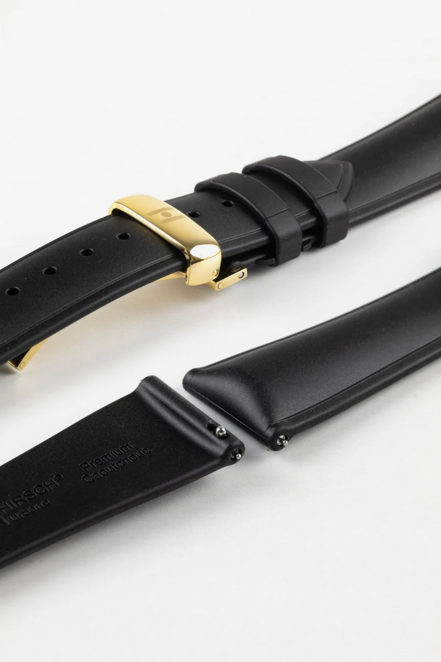 Hirsch URBANE Natural Rubber Watch Strap in BLACK - Image 12