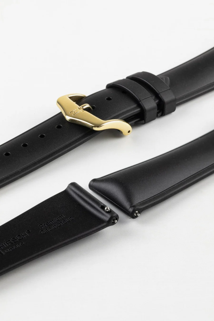 Hirsch URBANE Natural Rubber Watch Strap in BLACK - Image 8