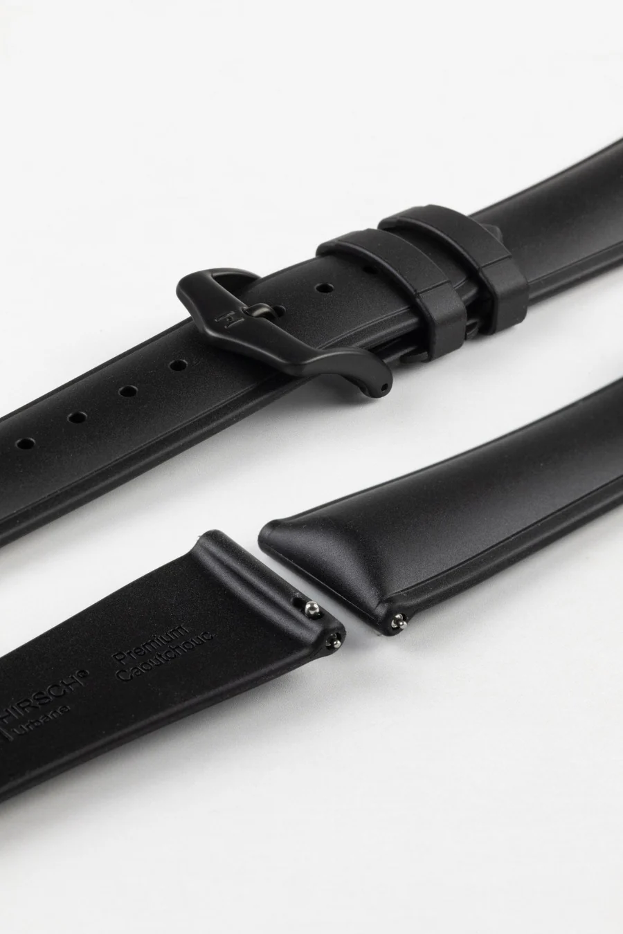 Hirsch URBANE Natural Rubber Watch Strap in BLACK - Image 9
